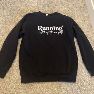 Black 'Running is My Therapy' Sweater